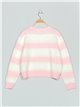 Striped VOGUE sweater rosa-blanco