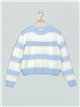 Striped VOGUE sweater azul-blanco