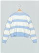 Striped VOGUE sweater azul-blanco