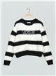 Striped VOGUE sweater negro-blanco