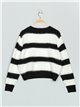 Striped VOGUE sweater negro-blanco