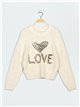 Soft faux fur LOVE sweater