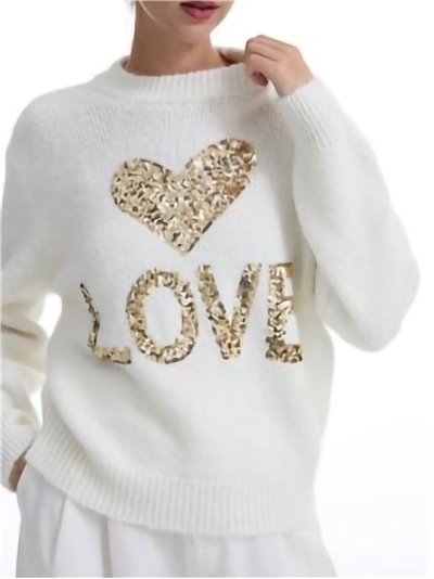 Soft faux fur LOVE sweater