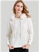 Hooded knit sweatshirts with faux fur