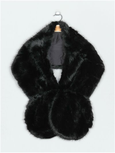 Faux fur stole negro