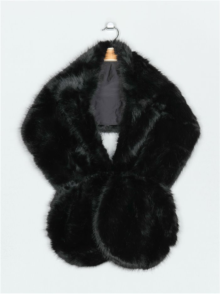 Faux fur stole negro