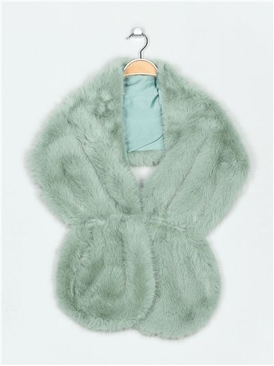 Faux fur stole verde-menta