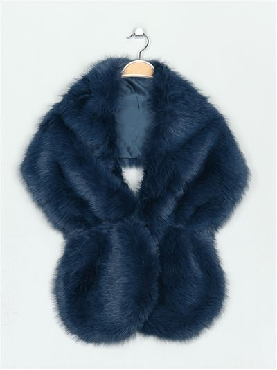 Faux fur stole azul-petroleo