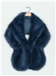 Faux fur stole azul-petroleo