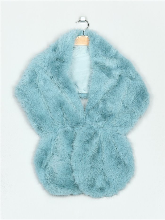 Faux fur stole azul-agua