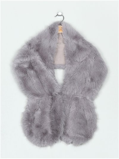 Faux fur stole gris