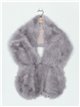 Faux fur stole gris