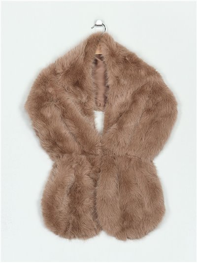 Faux fur stole taupe