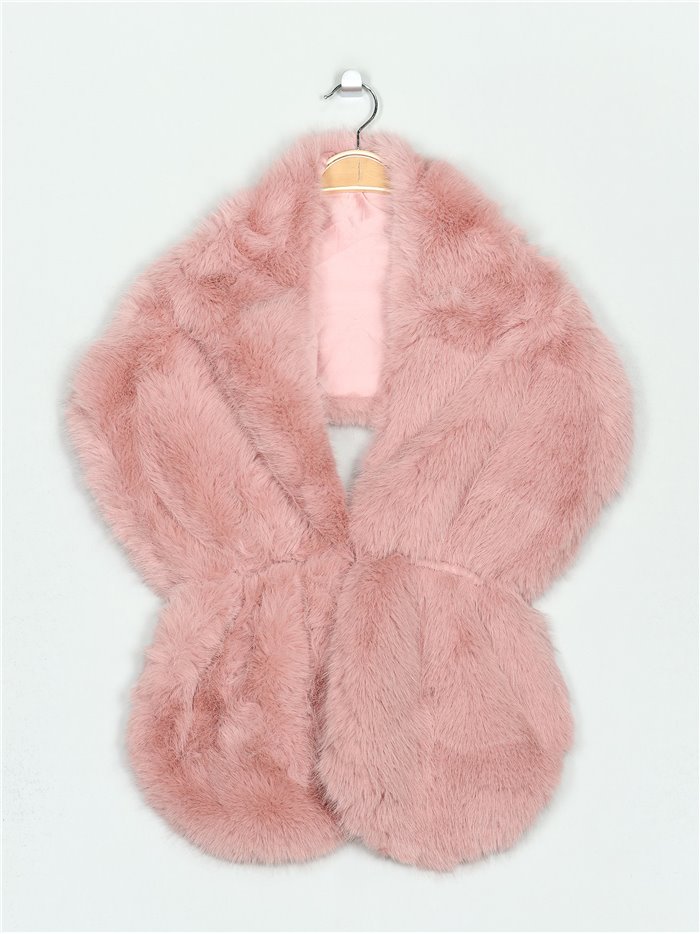 Faux fur stole rosa