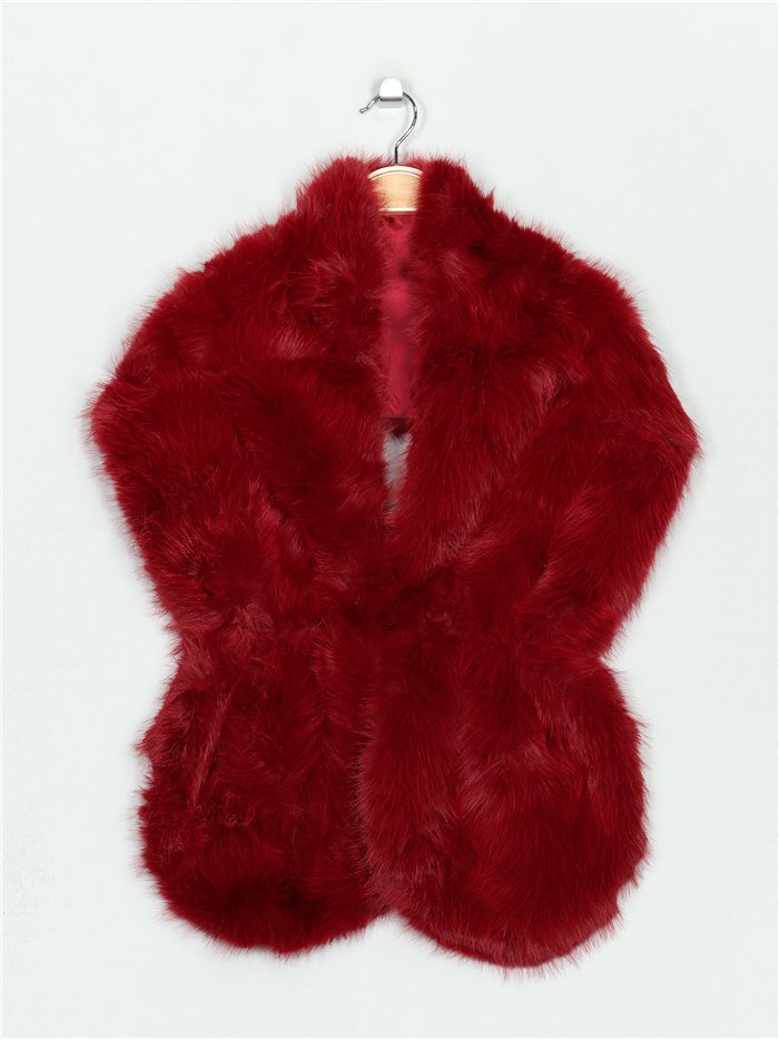 Faux fur stole vino