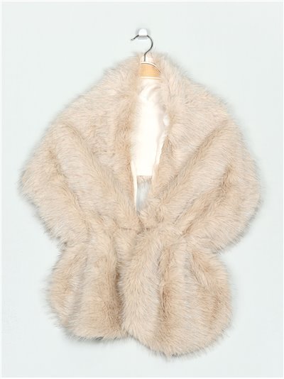 Faux fur stole beis