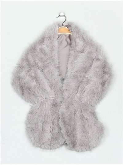 Faux fur stole gris