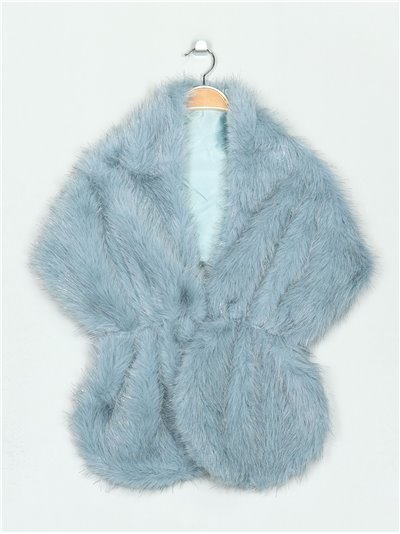 Faux fur stole azul-agua