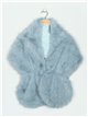 Faux fur stole azul-agua