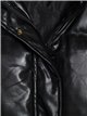 Faux leather waistcoat with hood black (S-XL)