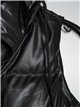 Faux leather waistcoat with hood black (S-XL)