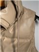 Faux leather waistcoat with hood apricot (S-XL)