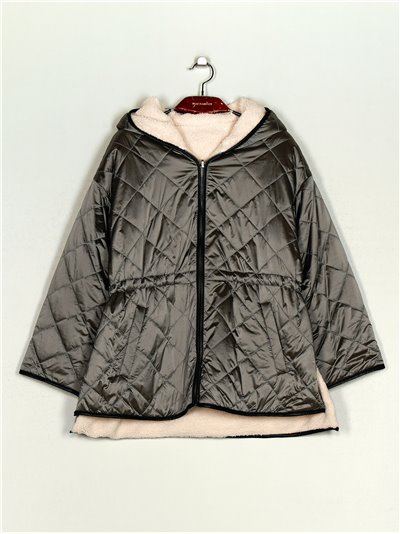 Anorak reversible borrego capucha gray (M-XXL)