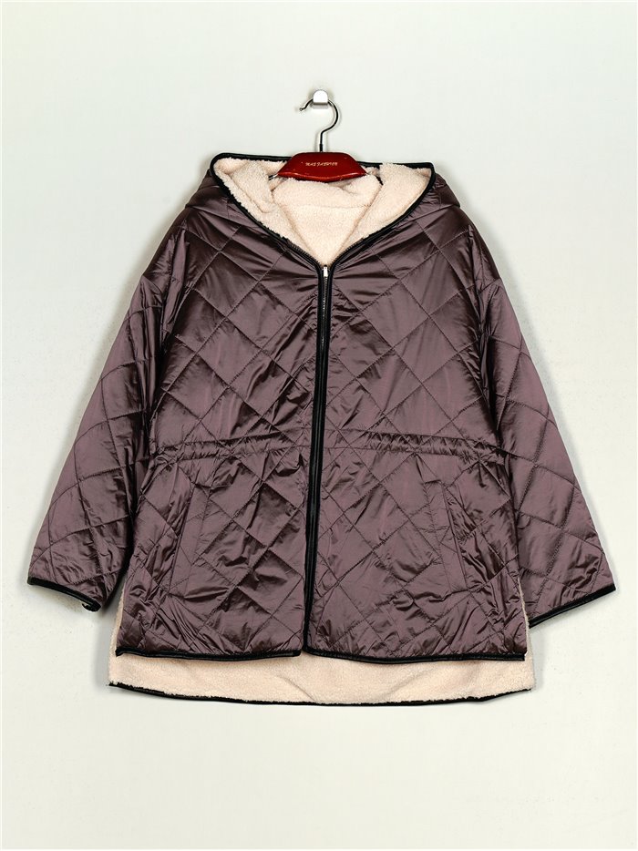 Anorak reversible borrego capucha purple (M-XXL)