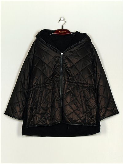 Anorak reversible borrego capucha black (M-XXL)