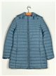 Hooded anorak with ruffle trims blue (M-XXL)