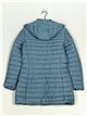 Hooded anorak with ruffle trims blue (M-XXL)