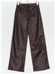 Pantalón polipiel recto marrón (S-XXL)