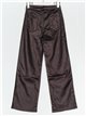 Pantalón polipiel recto marrón (S-XXL)