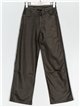 Faux leather straight trousers verde (S-XXL)