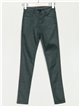 Faux leather high waist trousers verde (XS-XXL)