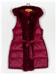 Faux leather faux fur waistcoat with hood fuschia (M-XXL)