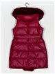 Faux leather faux fur waistcoat with hood fuschia (M-XXL)