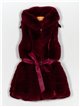 Faux leather faux fur waistcoat with hood fuschia (M-XXL)