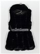 Faux leather faux fur waistcoat with hood black (M-XXL)