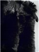 Faux leather faux fur waistcoat with hood black (M-XXL)