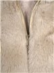 Faux leather faux fur waistcoat with hood beige (M-XXL)