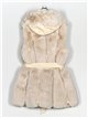 Faux leather faux fur waistcoat with hood beige (M-XXL)