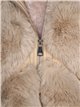 Faux leather faux fur waistcoat with hood apricot (M-XXL)