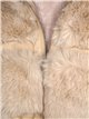 Faux leather coat with faux fur apricot (M-XXL)