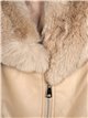 Faux leather biker jacket with faux fur apricot (40-48)