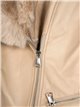 Faux leather biker jacket with faux fur apricot (40-48)