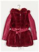 Faux leather coat with faux fur fushia (M-XXL)