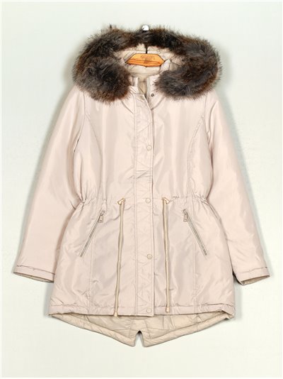 Parka reversible pelo capucha stone-rice (42-50)