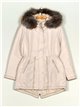 Reversible faux fur parka stone-rice (42-50)