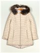 Reversible faux fur parka stone-rice (42-50)